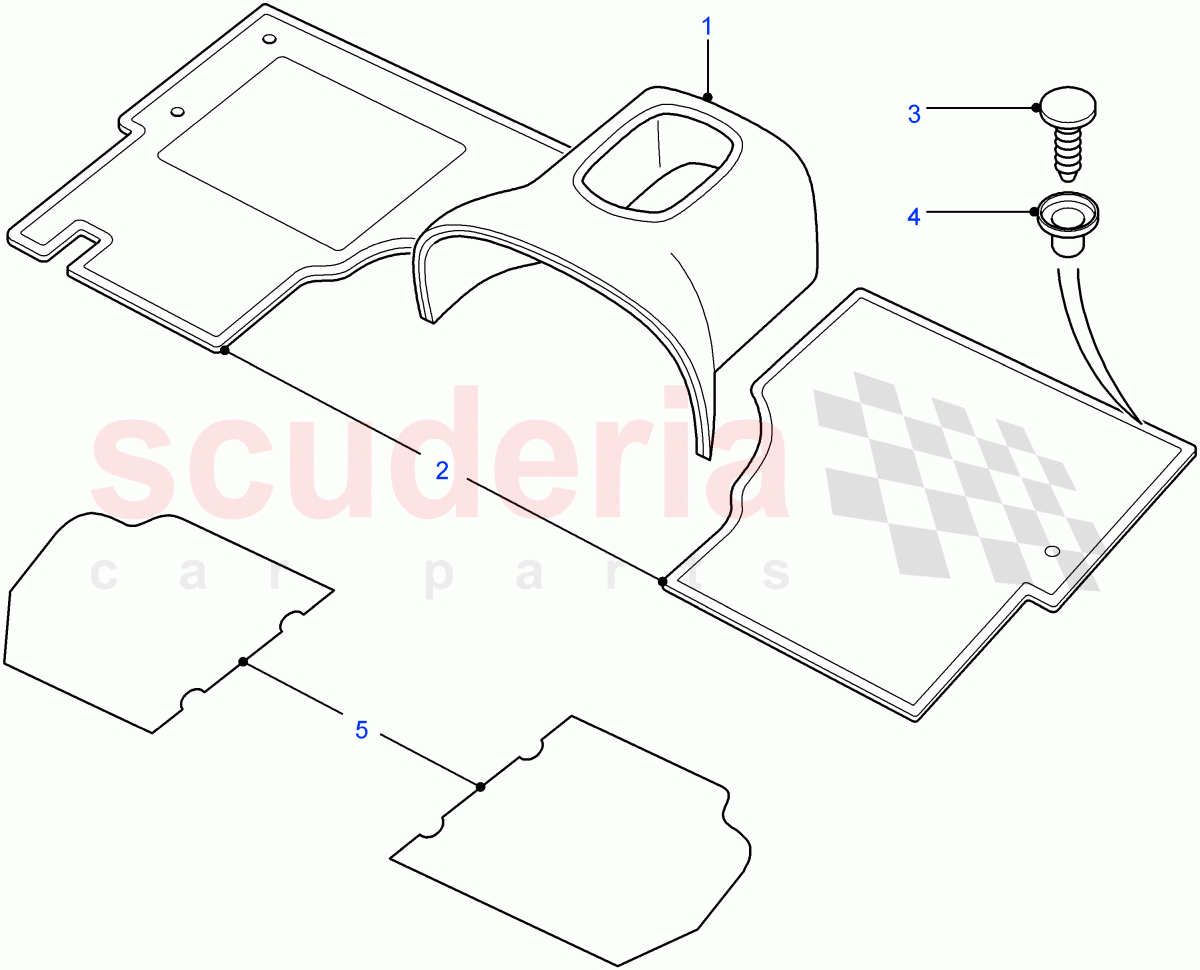 Carpets - Front Floor(With Carpet Floor Covering Level 1)((V)FROM7A000001) of Land Rover Land Rover Defender (2007-2016)