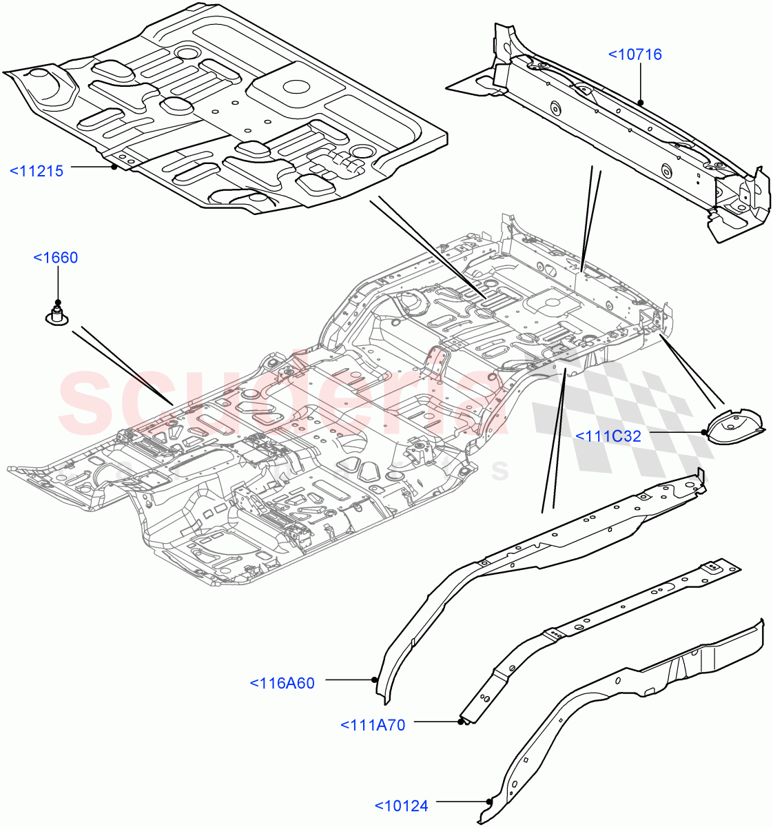 Floor Pan - Centre And Rear((V)FROMAA000001) of Land Rover Land Rover Range Rover Sport (2010-2013) [5.0 OHC SGDI NA V8 Petrol]