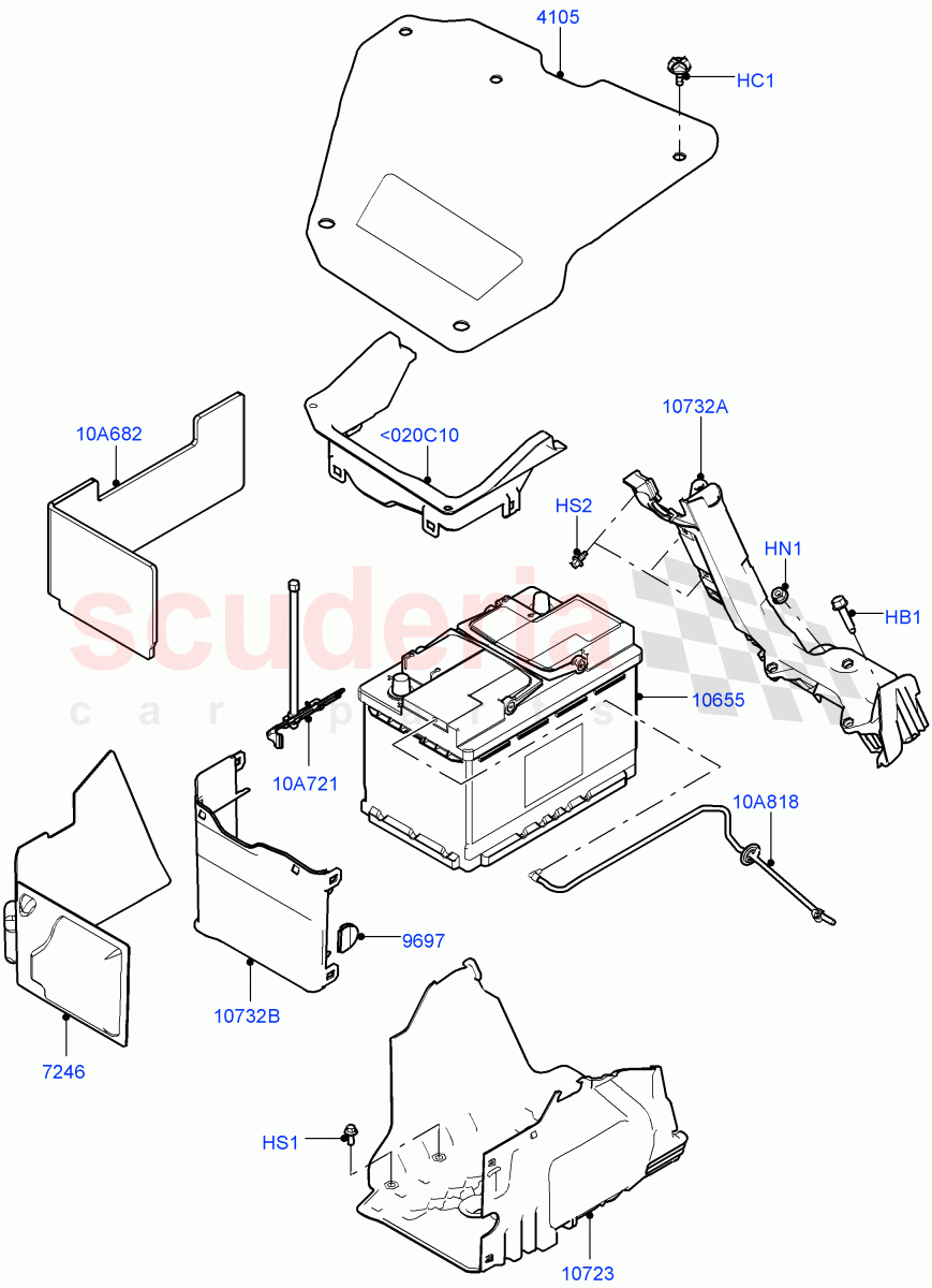 Battery And Mountings(Halewood (UK))((V)TOKH999999) of Land Rover Land Rover Discovery Sport (2015+) [2.0 Turbo Petrol GTDI]