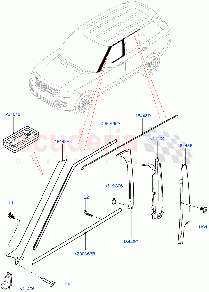 Front Doors, Hinges & Weatherstrips(Finishers) of Land Rover Land Rover Range Rover (2012-2021) [3.0 Diesel 24V DOHC TC]