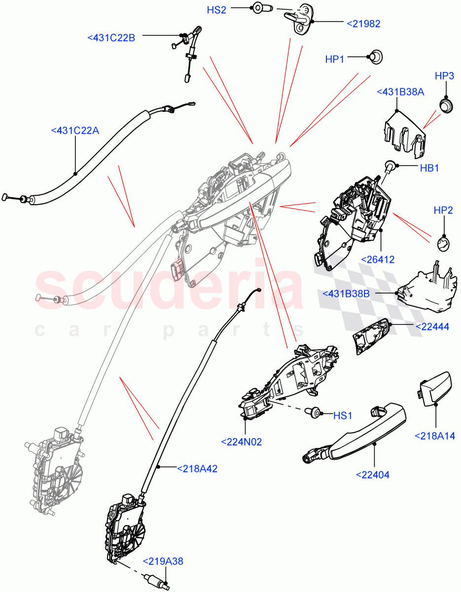 Rear Door Lock Controls ((V) FROMJA000001) of Land Rover Land Rover Range Rover (2012-2021) [2.0 Turbo Petrol AJ200P]