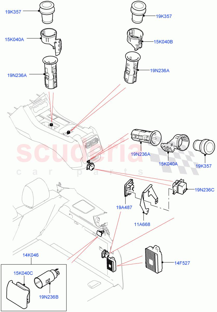 Auxiliary Electrical Power Points of Land Rover Land Rover Range Rover Sport (2014+) [2.0 Turbo Diesel]