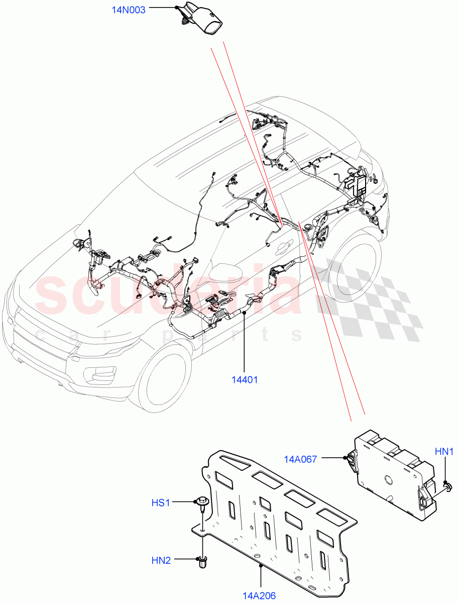Electrical Wiring - Engine And Dash (Main Harness) (Halewood (UK)) ((V) FROMGH000001) of Land Rover Land Rover Range Rover Evoque (2012-2018) [2.0 Turbo Petrol GTDI]
