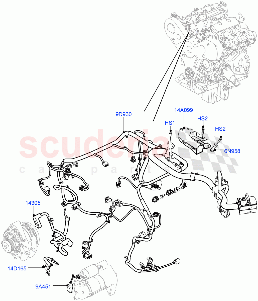 Electrical Wiring - Engine And Dash(3.0L 24V V6 Turbo Diesel Std Flow,3.0L 24V DOHC V6 TC Diesel) of Land Rover Land Rover Range Rover (2012-2021) [3.0 Diesel 24V DOHC TC]