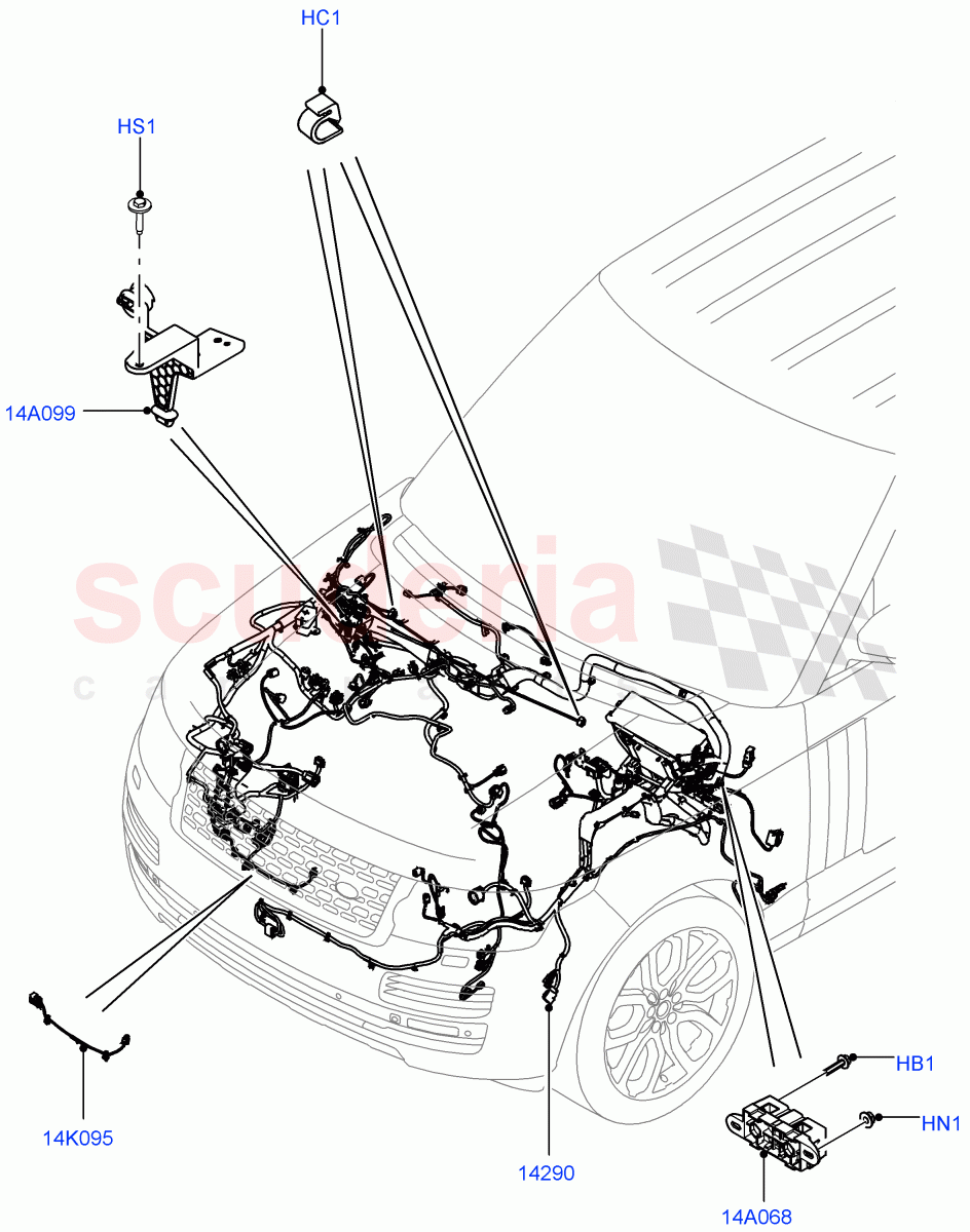 Electrical Wiring - Engine And Dash(Engine Compartment)((V)FROMFA000001,(V)TOGA999999) of Land Rover Land Rover Range Rover (2012-2021) [5.0 OHC SGDI NA V8 Petrol]