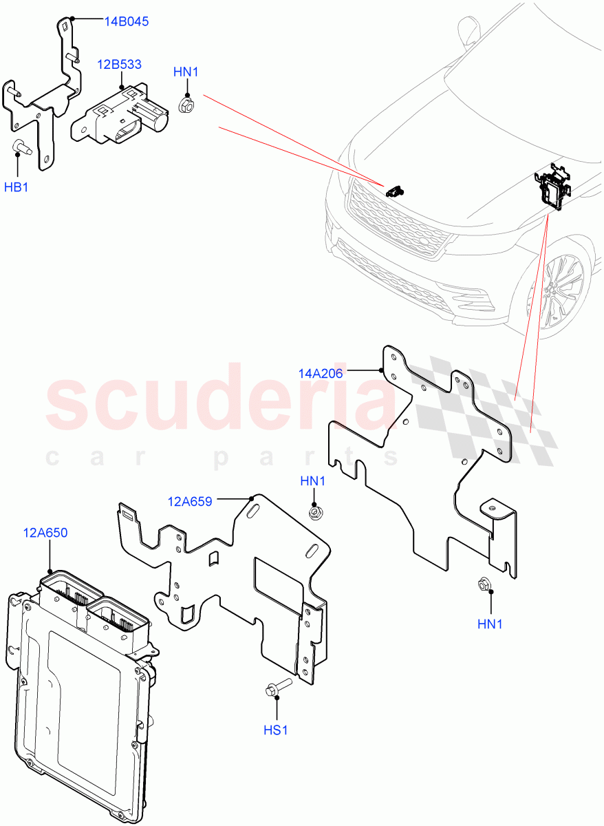 Engine Modules And Sensors(2.0L I4 DSL MID DOHC AJ200,RHD,2.0L I4 DSL HIGH DOHC AJ200) of Land Rover Land Rover Range Rover Velar (2017+) [2.0 Turbo Diesel]