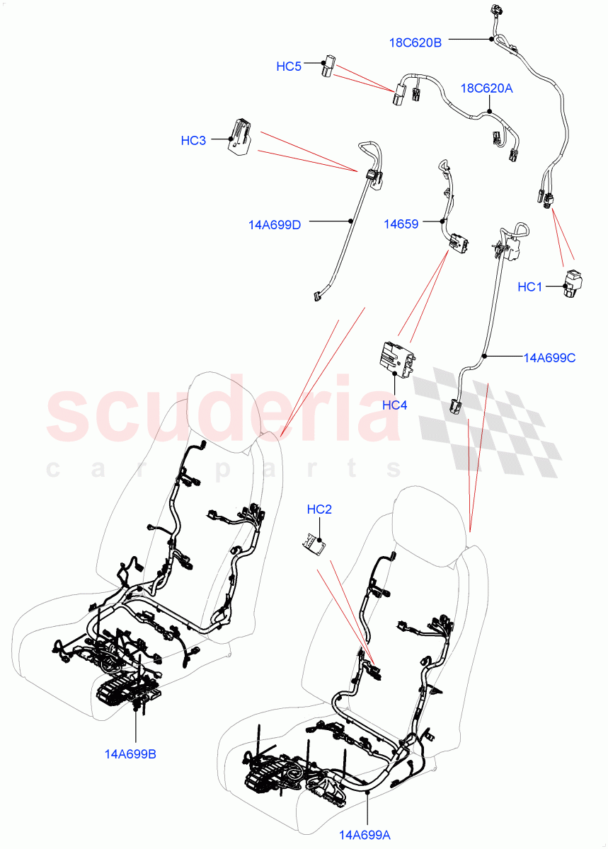 Wiring - Seats(Front Seats)((V)FROMKA000001) of Land Rover Land Rover Range Rover (2012-2021) [5.0 OHC SGDI NA V8 Petrol]