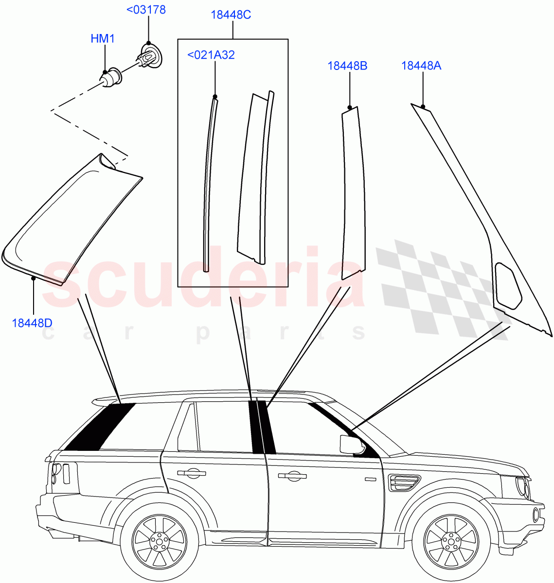 Rear Doors, Hinges & Weatherstrips(Less Armoured)((V)FROMAA000001) of Land Rover Land Rover Range Rover Sport (2010-2013) [5.0 OHC SGDI SC V8 Petrol]