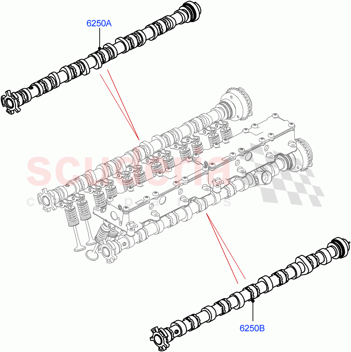 Camshaft(3.0L AJ20P6 Petrol High)((V)FROMKA000001) of Land Rover Land Rover Range Rover Sport (2014+) [3.0 I6 Turbo Petrol AJ20P6]