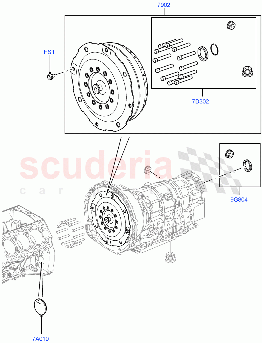 Converter(5.0L OHC SGDI SC V8 Petrol - AJ133,8 Speed Auto Trans ZF 8HP70 4WD,3.0L DOHC GDI SC V6 PETROL,2.0L 16V TIVCT T/C 240PS Petrol,5.0L OHC SGDI NA V8 Petrol - AJ133,5.0 Petrol AJ133 DOHC CDA,5.0L P AJ133 DOHC CDA S/C Enhanced) of Land Rover Land Rover Range Rover Velar (2017+) [3.0 I6 Turbo Petrol AJ20P6]