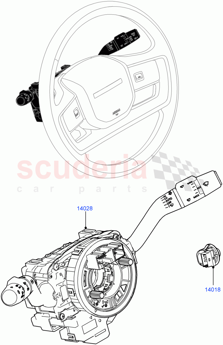 Switches(Steering Column) of Land Rover Land Rover Range Rover (2022+) [4.4 V8 Turbo Petrol NC10]