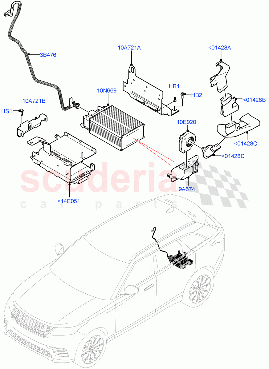 Hybrid Electrical Modules(MHEV Battery, Duct, Fan)(Electric Engine Battery-MHEV)((V)FROMMA000001) of Land Rover Land Rover Range Rover Velar (2017+) [2.0 Turbo Diesel]