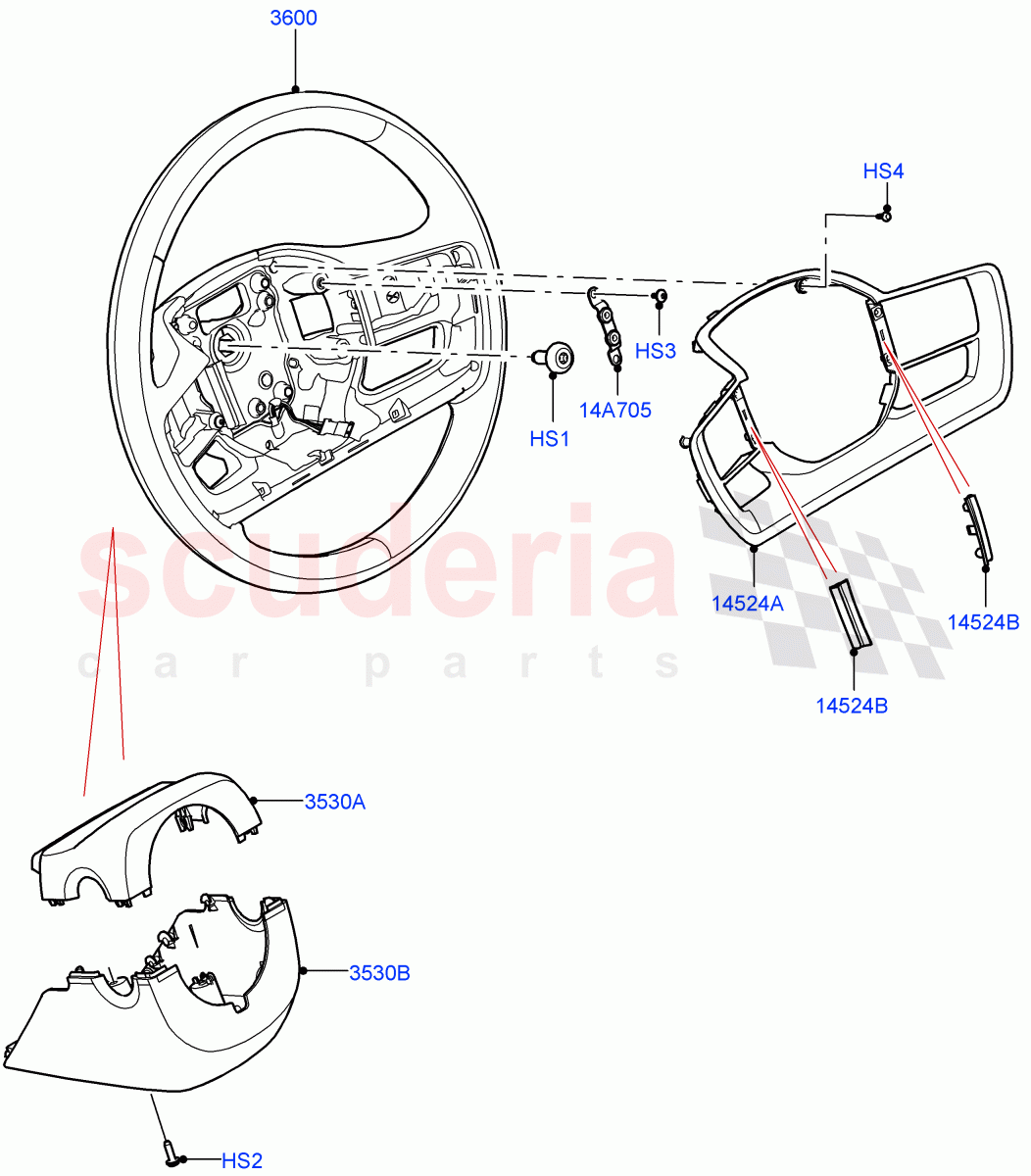 Steering Wheel of Land Rover Land Rover Range Rover (2022+) [3.0 I6 Turbo Petrol AJ20P6]