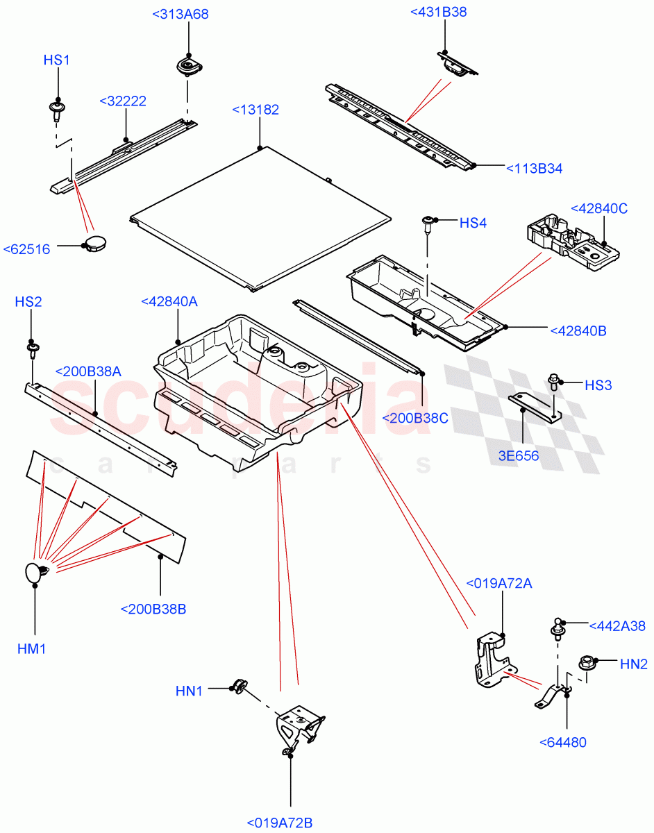 Load Compartment Trim (Floor, Solihull Plant Build) (With 2 Seat Configuration, With 5 Seat Configuration) ((V) FROMHA000001) of Land Rover Land Rover Discovery 5 (2017+) [3.0 I6 Turbo Petrol AJ20P6]
