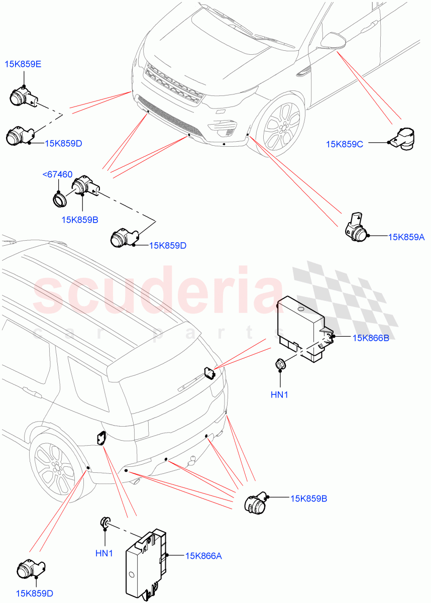 Parking Distance Control(Halewood (UK))((V)TOKH999999) of Land Rover Land Rover Discovery Sport (2015+) [2.0 Turbo Diesel AJ21D4]