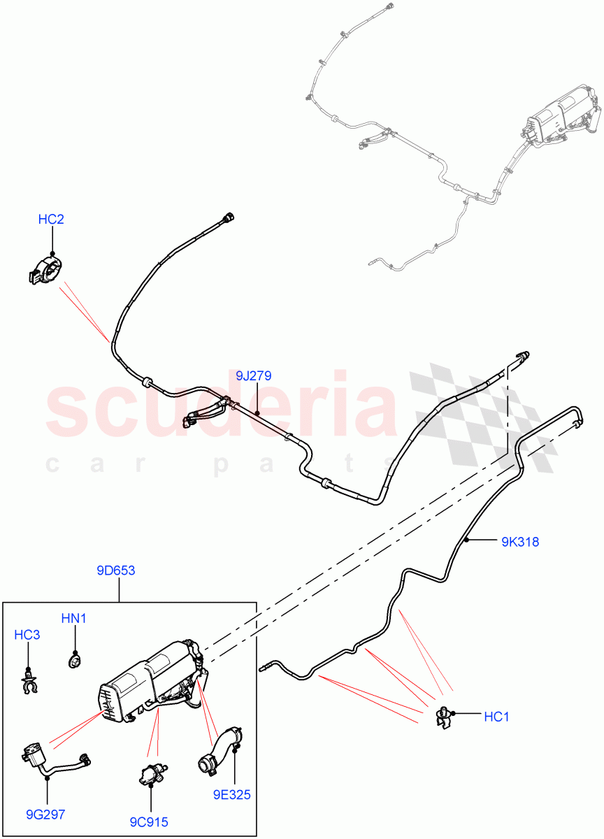 Fuel Lines (Rear) (3.0L DOHC GDI SC V6 PETROL, EU2, Fuel Tank Filler Neck - DMTL, SULEV Requirements) ((V) FROMFA000001, (V) TOJA999999) of Land Rover Land Rover Range Rover (2012-2021) [3.0 DOHC GDI SC V6 Petrol]