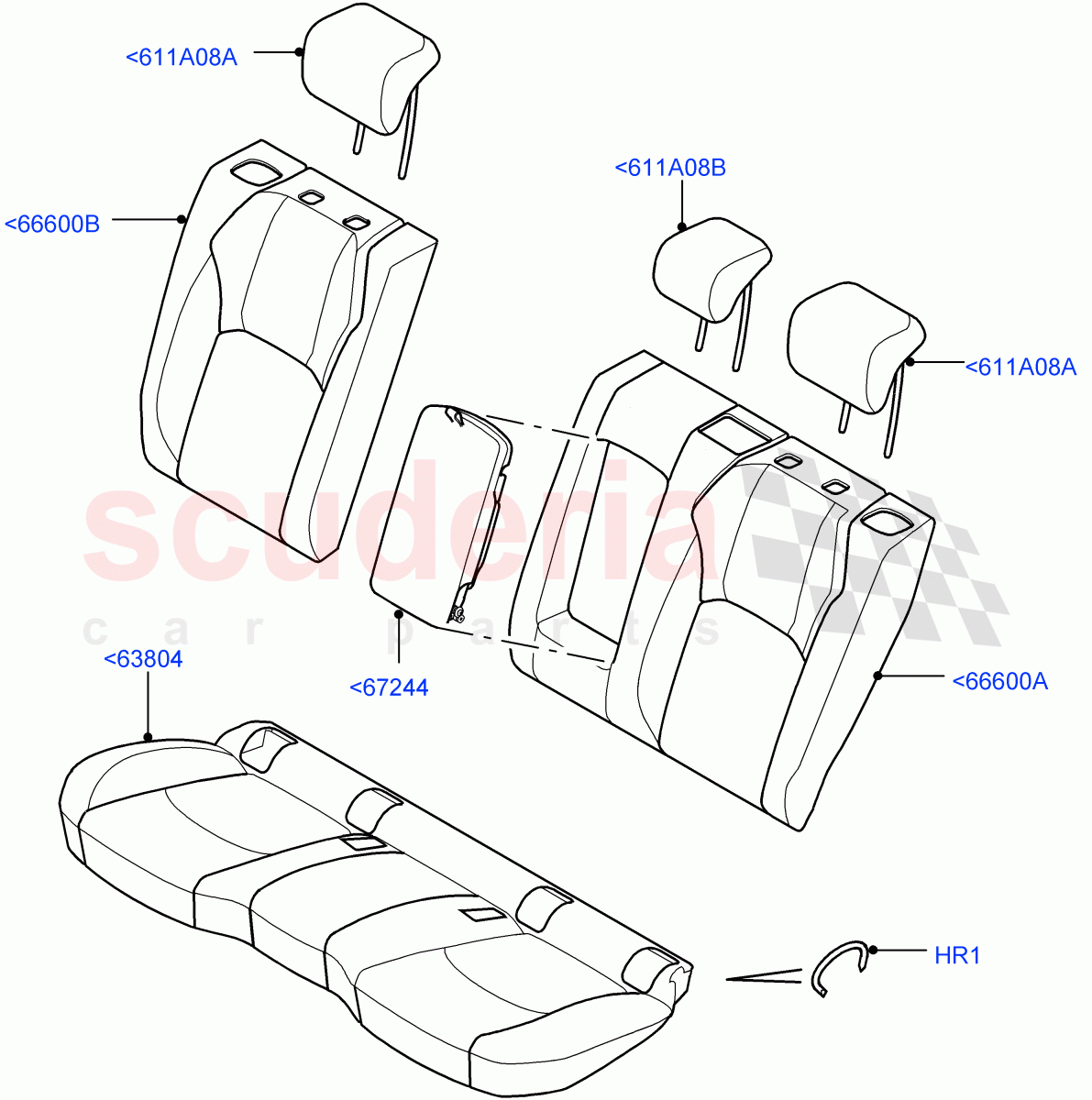 Rear Seat Covers (Windsor Sport Leather Perforated, Itatiaia (Brazil), With 60/40 Split - Folding Rr Seat) ((V) FROMGT000001) of Land Rover Land Rover Range Rover Evoque (2012-2018) [2.0 Turbo Petrol GTDI]
