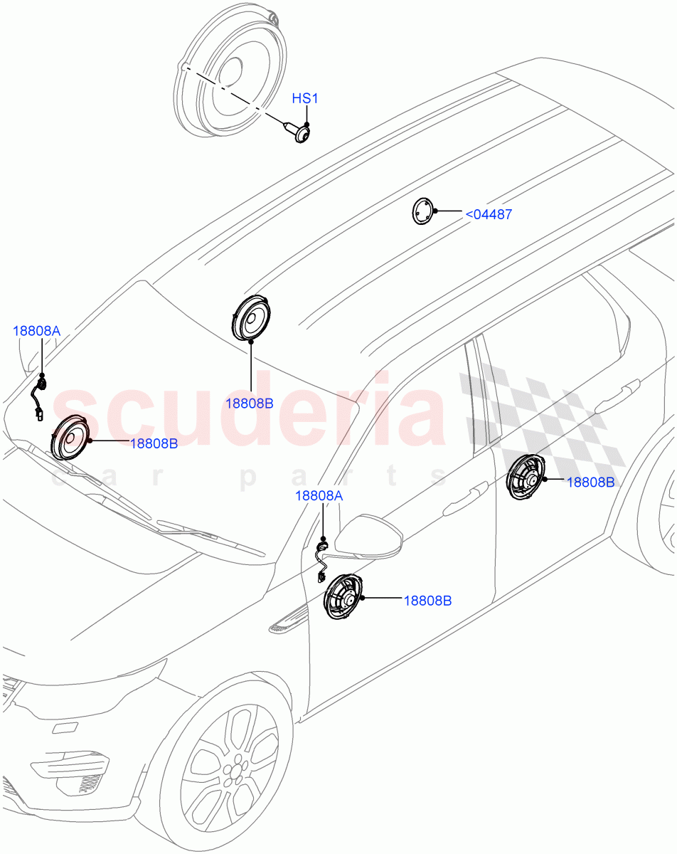 Speakers(Itatiaia (Brazil),Standard Audio (Base))((V)FROMGT000001) of Land Rover Land Rover Discovery Sport (2015+) [2.0 Turbo Diesel AJ21D4]