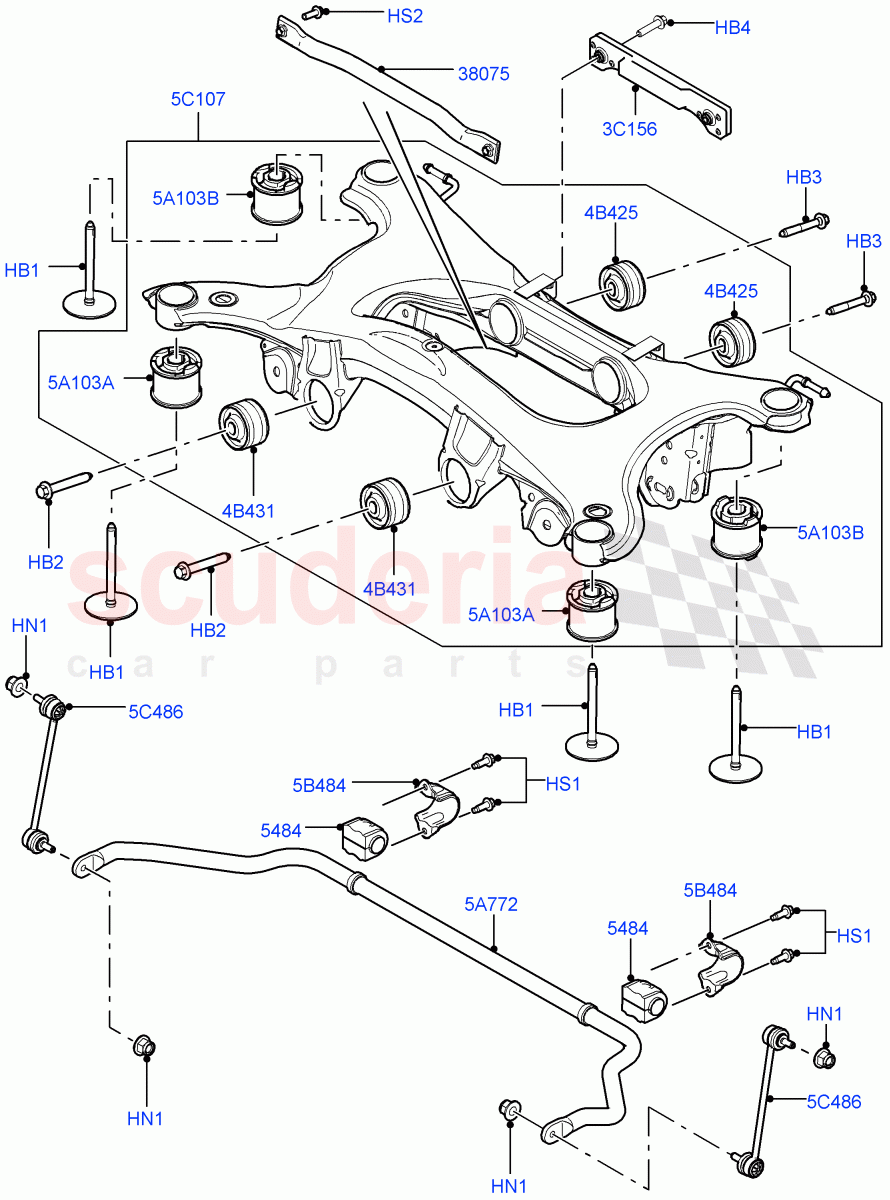 Rear Cross Member & Stabilizer Bar (Changsu (China)) ((V) FROMEG000001) of Land Rover Land Rover Range Rover Evoque (2012-2018) [2.0 Turbo Petrol GTDI]