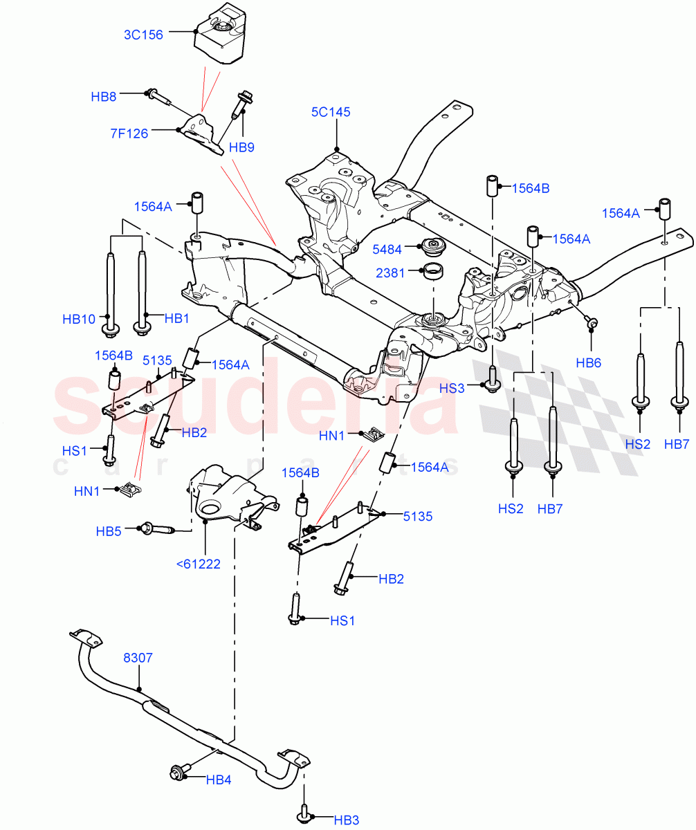 Front Cross Member & Stabilizer Bar of Land Rover Land Rover Range Rover Sport (2014+) [3.0 Diesel 24V DOHC TC]