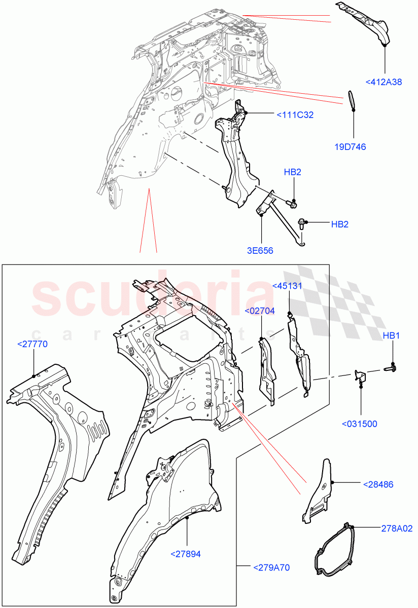 Side Panels - Inner (Rear) (Itatiaia (Brazil)) ((V) FROMGT000001) of Land Rover Land Rover Discovery Sport (2015+) [2.0 Turbo Petrol GTDI]