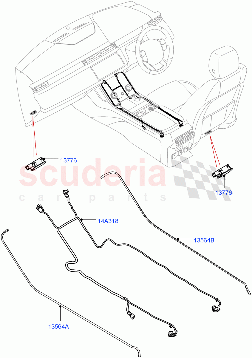 Interior Lamps(Front)(Ambient Lighting-Premium Interior,Ambient and Footwell Lightning) of Land Rover Land Rover Range Rover Velar (2017+) [5.0 OHC SGDI SC V8 Petrol]