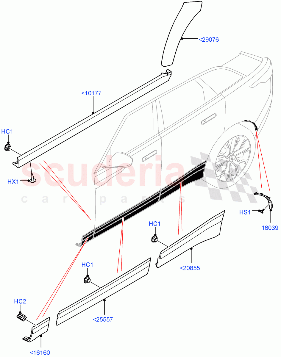 Body Mouldings of Land Rover Land Rover Range Rover Velar (2017+) [3.0 DOHC GDI SC V6 Petrol]