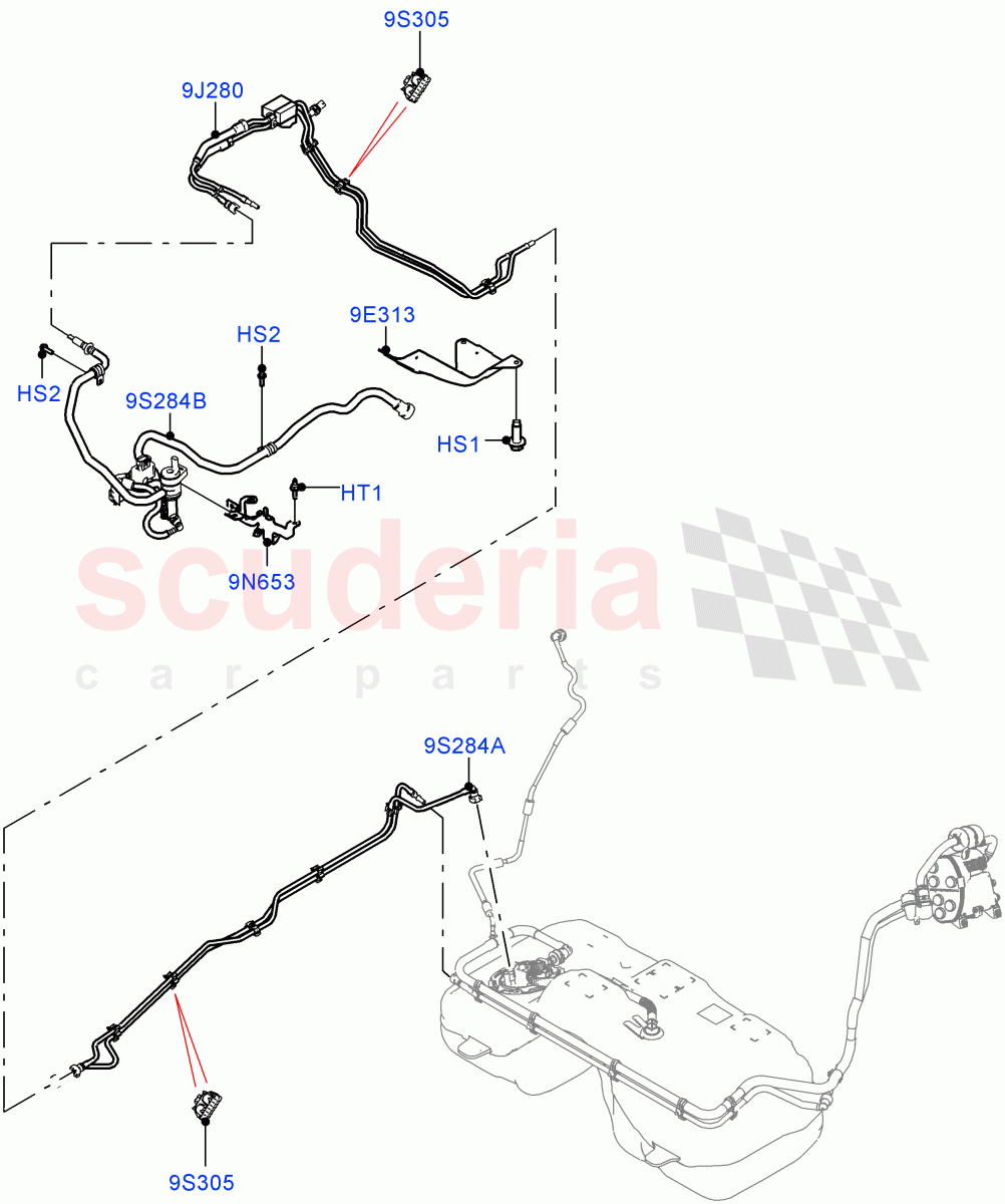 Fuel Lines (2.0L AJ20P4 Petrol Mid PTA, Changsu (China)) ((V) FROMMG575835) of Land Rover Land Rover Range Rover Evoque (2019+) [2.0 Turbo Petrol AJ200P]