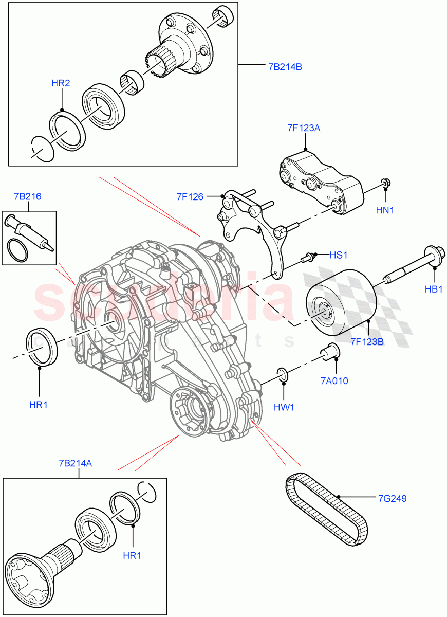 Transfer Drive Components (Solihull Plant Build) (With 1 Speed Transfer Case) ((V) FROMHA000001) of Land Rover Land Rover Range Rover Sport (2014+) [3.0 Diesel 24V DOHC TC]