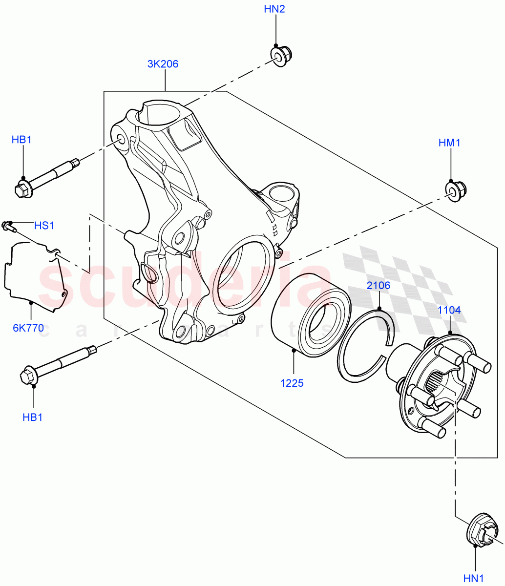 Front Knuckle And Hub(Itatiaia (Brazil)) of Land Rover Land Rover Range Rover Evoque (2019+) [2.0 Turbo Diesel]