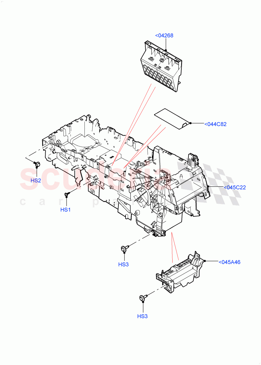 Console - Floor (Internal Components, Nitra Plant Build) ((V) FROMM2000001) of Land Rover Land Rover Discovery 5 (2017+) [3.0 DOHC GDI SC V6 Petrol]