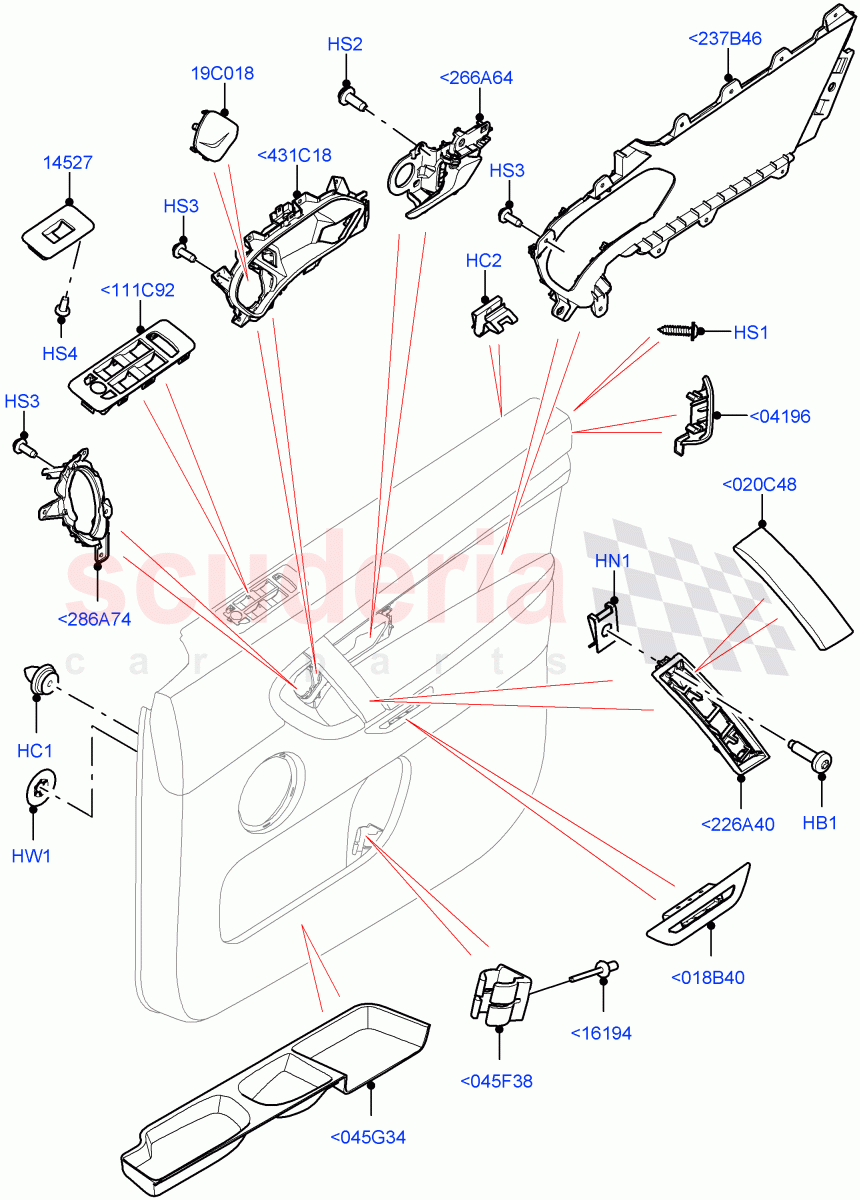 Front Door Trim Installation (Halewood (UK)) ((V) FROMLH000001) of Land Rover Land Rover Discovery Sport (2015+) [2.2 Single Turbo Diesel]