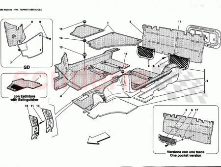 Photo of COMPLETE REAR CARPET Optional Leather version 4 points…