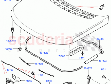 Photo of BRACKET BONNET CONTROL HANDLE MTG…