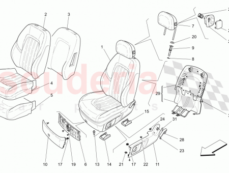 Photo of FRONT LH SEAT ASSEMBLY STANDARD LEATHER SEAT UPHOLSTERY…