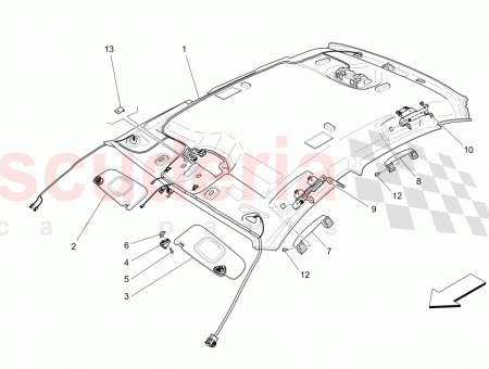 Photo of LH SUN SCREEN ASSEMBLY ALCANTARA ROOFLINING SAND…