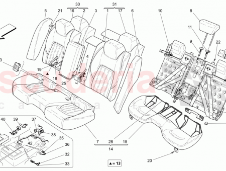 Photo of LH REAR SEAT BACK REAR SEAT BENCH THREE…