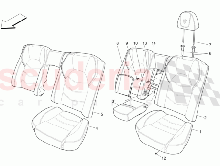 Photo of RH REAR CUSHION LINING 0728 07 BORDEAUX 364015155…