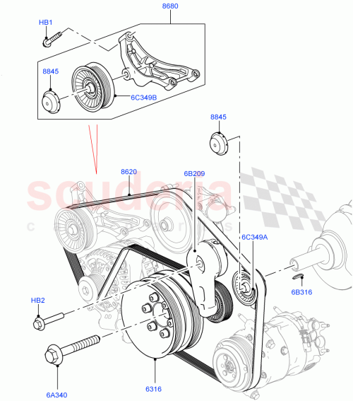 Part Diagram for Land Rover LR091610