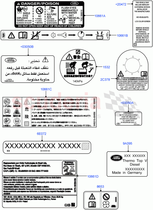 Part Diagram for Land Rover YGC500110