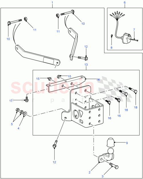 Part Diagram for Land Rover KNK500120