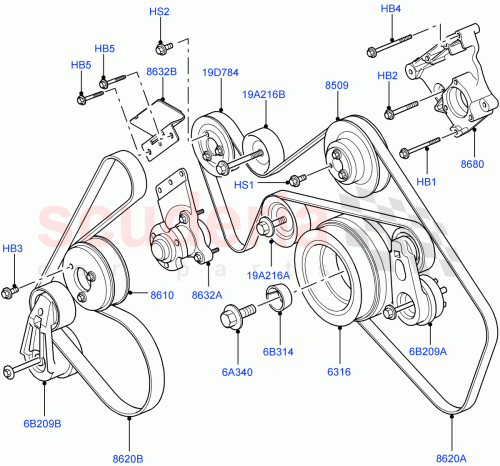 Part Diagram for Land Rover PQR500130