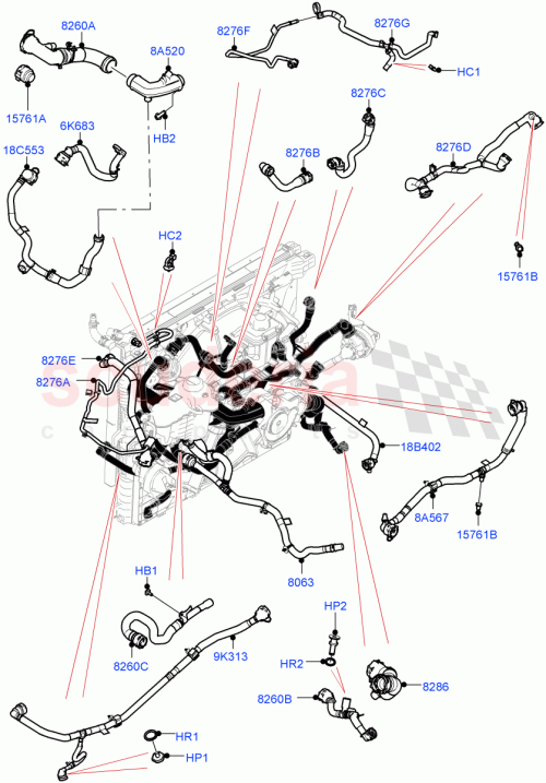 Part Diagram for Land Rover LR151632