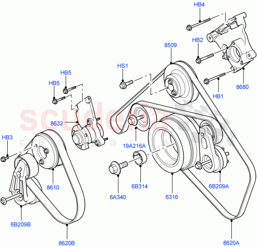 Part Diagram for Land Rover PQS500480