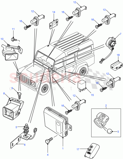 Part Diagram for Land Rover YYP100860