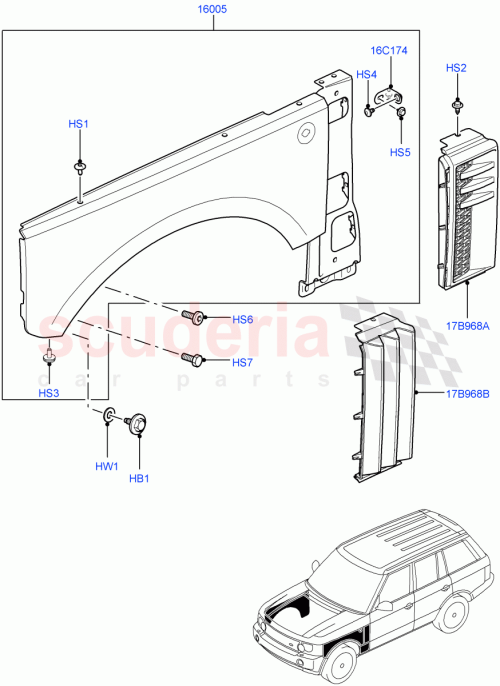 Part Diagram for Land Rover ASU760520