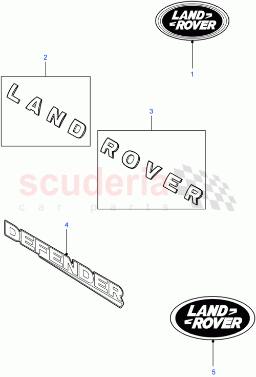 Part Diagram for Land Rover DAS100150