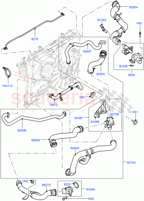 Part Diagram for Land Rover LR105435