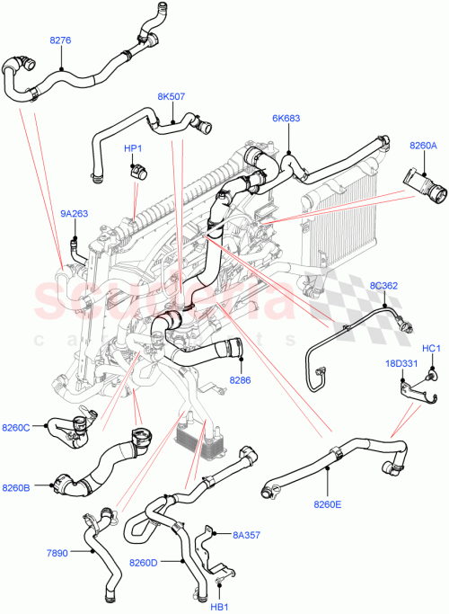 Part Diagram for Land Rover LR122554