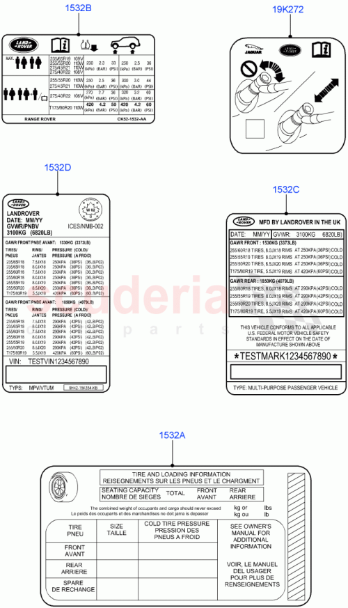 Part Diagram for Land Rover LR135670